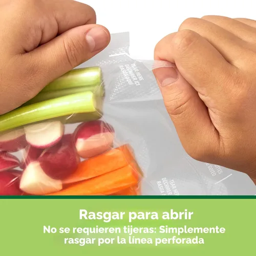 Vista 5 de Bolsas de sellado al vacío precortadas de cuarto de galón FoodSaver, bolsas de almacenamiento al vacío de fácil uso, bolsas de almacenamiento