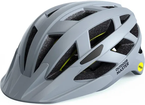 OutdoorMaster Gem Casco de ciclismo recreativo MIPS - Dos forros extraíbles y ventilación en múltiples entornos - Casco de bicicleta para montaña,