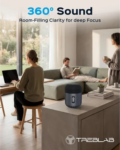 Vista 2 de TREBLAB HD-360 Pro - Altavoz Bluetooth de ultra alta tecnología con sonido envolvente de 360°, sistema de 5 controladores de alta potencia de 90 W