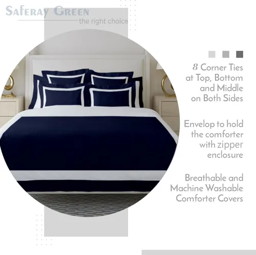 Vista 3 de Hotel Luxury - Juego de funda de edredón de 3 piezas, 850 hilos, 100% algodón orgánico, colección de ropa de cama de alta calidad, tamaño Grand