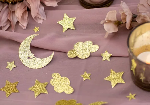 Twinkle Twinkle Little Star Baby Shower, Star Confetti, Moon Confetti, Moon and Stars Baby Shower