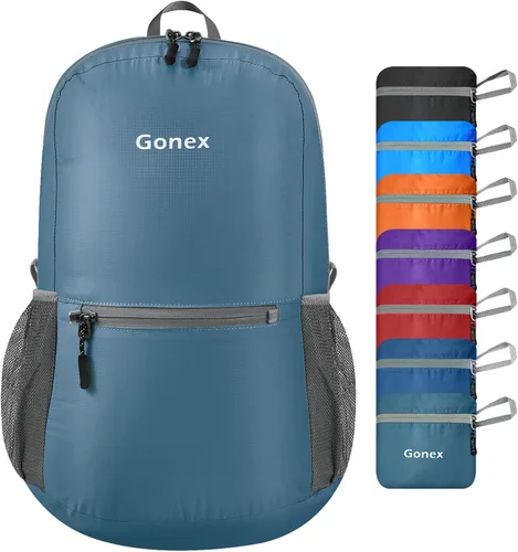Vista 8 de Gonex Mochila Ultraligera Plegable de 20L, Práctica, Plegable para Camping, Viajes al Aire Libre, Ciclismo, Mochila Escolar