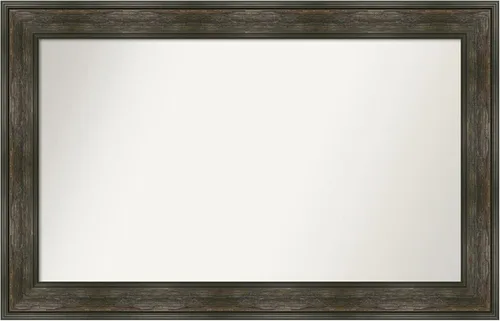 Vista 58 de Amanti Art Espejo de baño marrón para sobre fregadero, 26 x 26 pulgadas, espejo de tocador cuadrado marrón rústico Alexandria, marco de madera