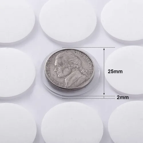 Vista 2 de Outus 100 piezas de parachoques de vidrio para mesa, adhesivos transparentes de 1 pulgada, almohadillas antideslizantes para puerta de gabinete