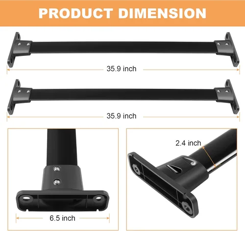Vista 2 de FINDAUTO Barra transversal de techo para Nissan Pathfinder 2005-2012 (solo para modelos con rieles de techo existentes) Barra transversal