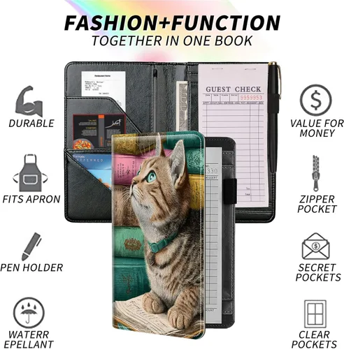 Vista 117 de Diseña Tus Propios Libros de Servicio con Nombre e Iniciales para Camareras, Dikoer Libro de Servicio de Camarero Personalizado con Nombre