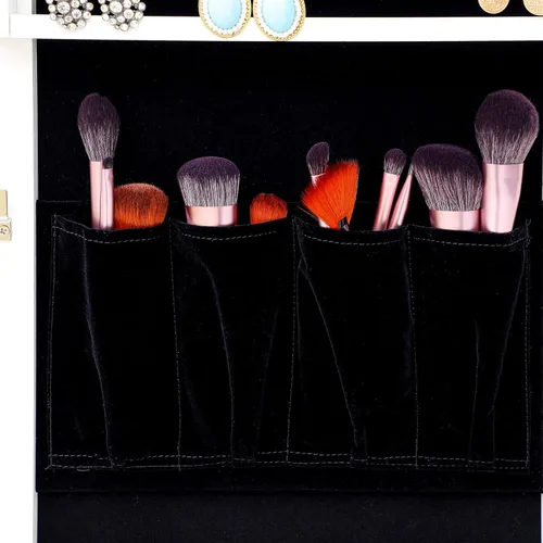 Vista 7 de MIYACA 6 LEDs Jewelry Mirror Armoire Organizer, Standing Lockable Jewelry Cabinet with Full-Length Body Dressing Mirror and Larger Capacity, 3
