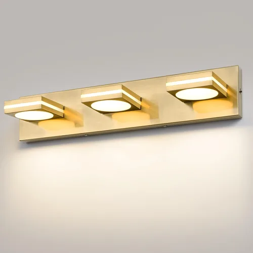 Vista 14 de OKELI Lámpara LED de tocador de baño de 2 luces, color negro mate, moderna lámpara de pared sobre espejo (3CCT, 3000K-6000K)