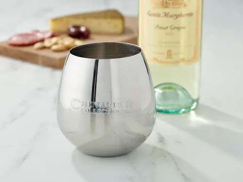 Vista 8 de Chevalier Collection - Vaso de vino de acero inoxidable, copa de vino aireadora patentada con aireador integrado extraíble, vaso con acabado chapado