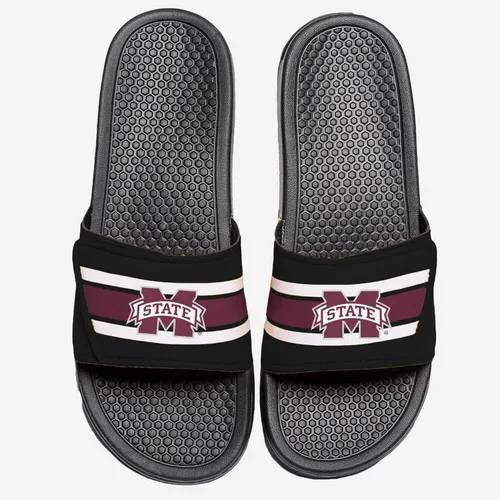 Vista 24 de FOCO, Sandalias deportivas estilo chancletas de la NCAA para hombre con logotipo de equipo universitario Legacy con rayas