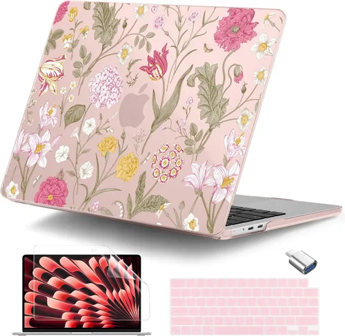 Vista 27 de Funda para MacBook Air de 15 pulgadas M5 M4 M3 M2 Chip 2026 2025 2024 2023 (modelo A3448 A3241 A3114 A2941), carcasa rígida con cubierta de teclado