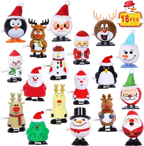 Vista 2 de Max Fun 18 piezas de juguetes de Navidad para rellenar calcetines, surtido de juguetes de cuerda para recuerdos de fiesta y rellenos de bolsas