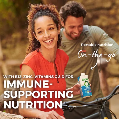 Vista 5 de Orgain Batido nutricional orgánico vegano a base de plantas, vainilla + chocolate suave, el embalaje puede variar, 11 onzas líquidas (paquete de 4)