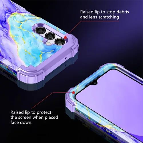 Vista 6 de Casetego Funda para Galaxy A16 5G, Tres Capas de Alta Resistencia Robusta a Prueba de Golpes, Protección Completa Rugosa de PC Duro + Parachoques