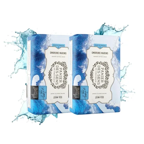 Vista 22 de Panier des Sens - Jabón en barra de manteca de karité con leche de almendras 2 x 7 oz/200 g - Barras de jabón hidratantes para manos y cuerpo