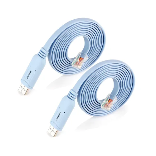 Vista 11 de Cable de consola USB, cable de consola USB a RJ45 para routers/AP de Cisco, router/switch para Windows, Mac, Linux (1.8m, azul)