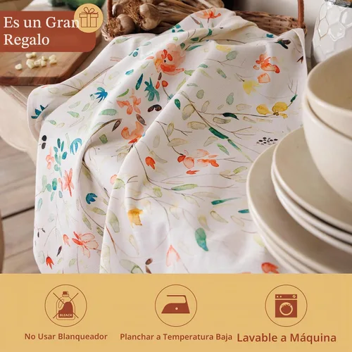 Vista 6 de Maison d' Hermine - Juego de 2 paños de cocina, multiusos, 100% de algodón, suave y absorbente, trapo de cocina, toalla de bar, Birdies On Wire 001