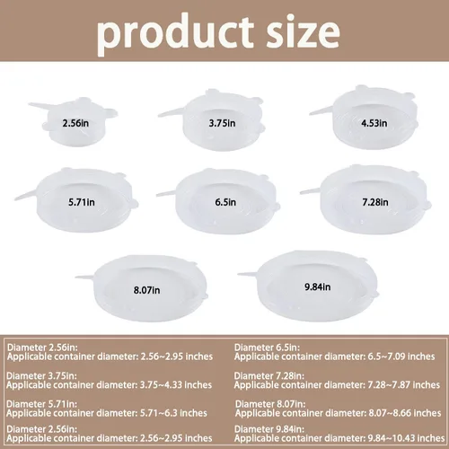 Vista 2 de 6 tapas elásticas de silicona, reutilizables y duraderas, fundas para contenedores de silicona para almacenamiento de alimentos, fundas expandibles