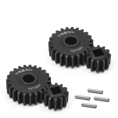 TREAL Los engranajes de portal SCX10 III/Capra 12/23T endurecen los engranajes de acero compatibles con Axial 1/10 SCX10 3 Capra (12T/23T), misma