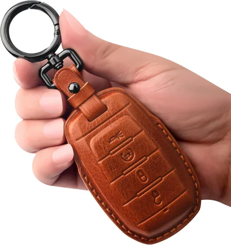 Vista 15 de Tukellen para Funda de Llavero de Dodge Funda de Llavero de Cuero Genuino Funda Protectora Compatible con 2019-2025 Dodge RAM 1500 2500 3500 Carcasa