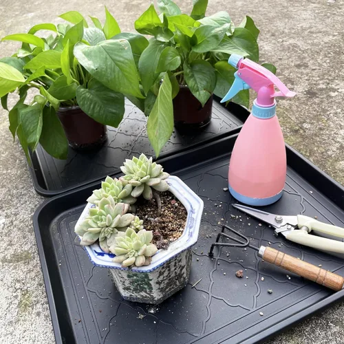 Vista 4 de PetLike Bandeja de botas para entrada en interiores, tapete de comida para mascotas, 16.7 x 12.8 pulgadas, paquete de 2 unidades, bandeja