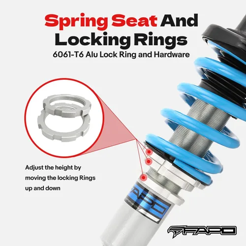 Vista 2 de FAPO Coilover para Honda Civic 2001-2005 EM ES SI EP3, para Acura Integra 2002-2006, amortiguador ajustable de 16 niveles, altura ajustable, kits