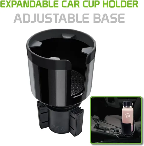 Vista 2 de Portavasos expandible para automóvil con base ajustable para botellas grandes, compatible con Hydro Flasks de 32/40 onzas