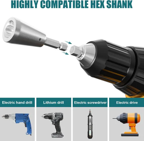 Vista 5 de 2PCS Wire Twister Tool for Drill, Wire Nut Twister for Electrical Power Drill, 6mm Hex Shank Cable Wire Twisting Tool Wire Twister Wire Connector