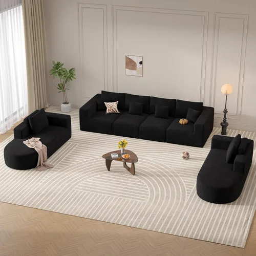 Vista 22 de Sofá cama modular, sofás de nube convertibles para sala de estar, 2 tumbonas de pana sin hueso, sofá cama de gran tamaño para dormitorio,