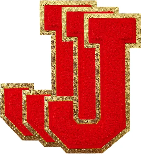 Vista 216 de 3 parches de letras de felpilla negra, parches de letras termo-adhesivas de 4-1/2", parches universitarios para ropa, S