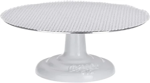 Ateco Soporte giratorio para decoración de pasteles, plato giratorio de aluminio y base de hierro fundido con almohadilla antideslizante, 12 pulgadas