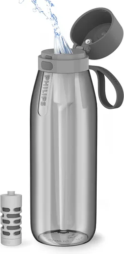 Vista 10 de PHILIPS Botella de agua filtrada, botellas de agua de plástico Tritan sin BPA, reemplaza la botella de agua de plástico 450 con filtro de agua
