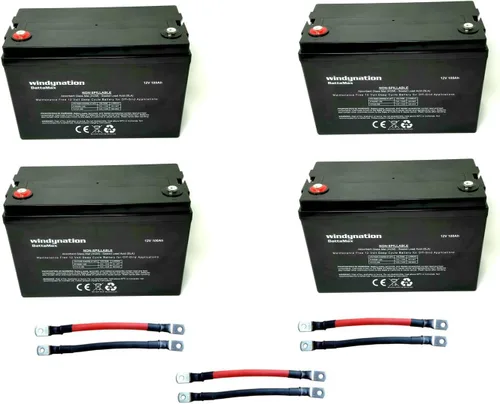 Vista 9 de WindyNation Batería de plomo sellada de ciclo profundo AGM de 100 amperios, 100 AH, 12 V, 12 voltios, UPS solar para autocaravana fuera de la red