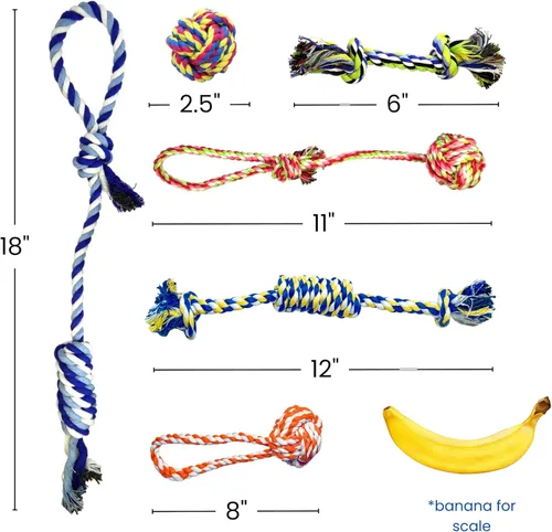Vista 3 de Otterly Pets Juguetes de cuerda para cachorros pequeños para jugar, masticar la dentición y el aburrimiento, para perros pequeños y de juguete