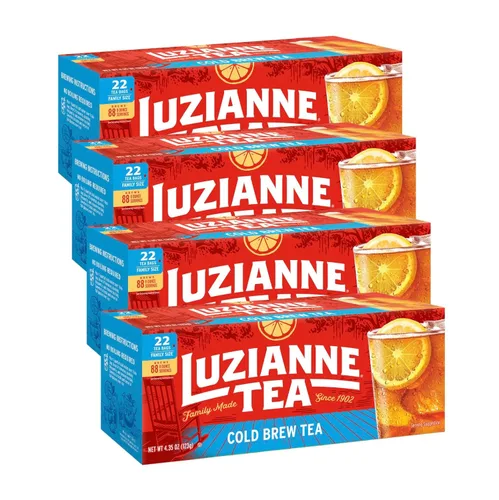 Vista 16 de Bolsitas de té helado Luzianne sin endulzar, tamaño familiar, té negro, 22 unidades (caja de 1)
