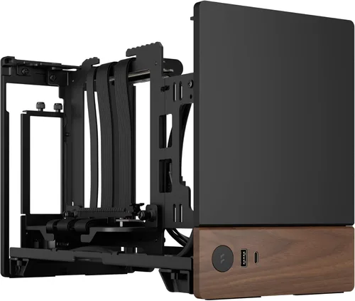 Vista 12 de Fractal Design Terra Graphite - Panel frontal de madera de nogal - Factor de forma pequeño - Carcasa para juegos Mini ITX - Cable elevador PCIe 4.0