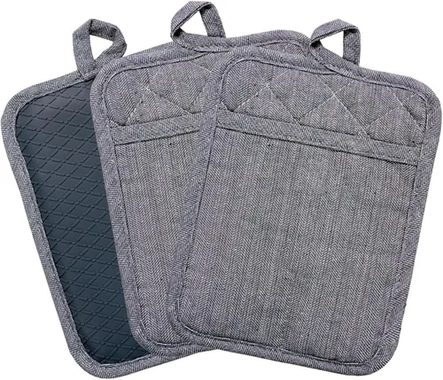 Vista 14 de Guantes profesionales de silicona para horno de microondas, un par, juego de guantes de cocina resistentes al calor con 500 grados, guantes