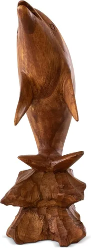 Vista 5 de G6 Collection Estatua de delfín tallada a mano de madera, escultura decorativa de madera, decoración del hogar, hecha a mano, hecha a mano, junto al