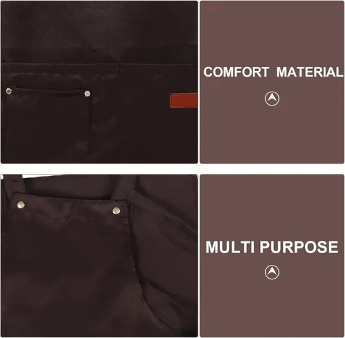 Vista 3 de CLISPEED Waterproof Utility Apron for Men and Women Adjustable Bib Chef Apron with Pockets for Cooking Commercial Kitchen Food Service and Cleaning