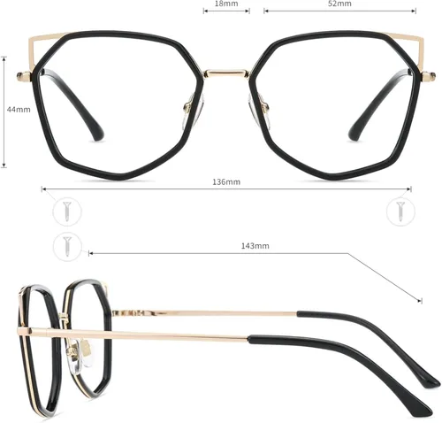 Vista 4 de Firmoo Blue Light Blocking Reading Glasses for Women, Stylish Anti Eyestrain Cat Eye Computer Glasses, S985