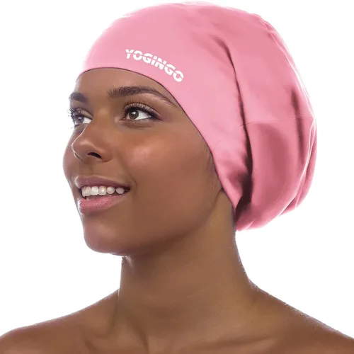 Vista 10 de Gorra de natación extragrande – gorro de natación para cabello largo, rastas, cabello ondulado, extensiones de cabello, trenzas, rizos y afros