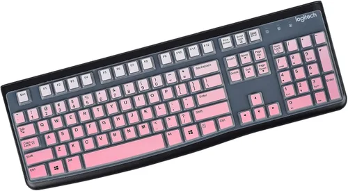 Vista 8 de Cubierta de teclado para Logitech K120 y MK120 Teclado con cable, ultra delgado Logitech MK120 y K120 Protector de piel de teclado - Negro