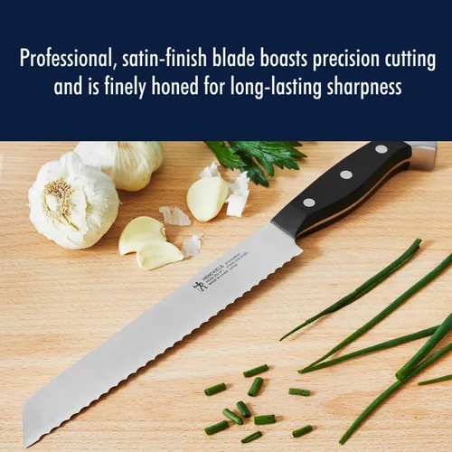 Vista 7 de HENCKELS Statement Razor-Sharp 8-inch Bread Knife, Cake Knife, German Engineered Informed by 100+ Years of Mastery, Black
