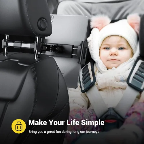 Vista 5 de AHK Soporte para reposacabezas de automóvil, para iPad Pro/Air/Mini, tabletas, Nintendo Switch, iPhone, Samsung Galaxy/Note, teléfonos inteligentes