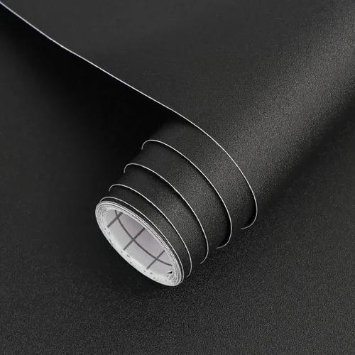 Vista 24 de Arthome - Papel adhesivo negro de 11.8 x 100 pulgadas, papel tapiz autoadhesivo impermeable de vinilo de PVC brillante, a prueba de aceite, papel