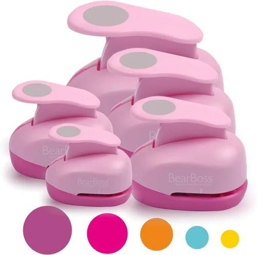 BearBoss 5 perforadores de agujeros para manualidades, perforadores de papel para álbumes de recortes, diseños de manualidades para suministros de