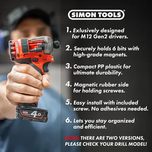 Vista 6 de Simon Tools Portabrocas Magnético para Controlador de Impacto y Taladro Milwaukee M12 - Portabrocas Milwaukee para M12