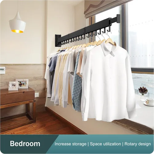Vista 9 de LIENAHU Estante de Secado de Ropa Montado en Pared,Estante de Secado de Ropa,Estante de Secado de Lavandería,Estante de Perchero de Ropa Montado