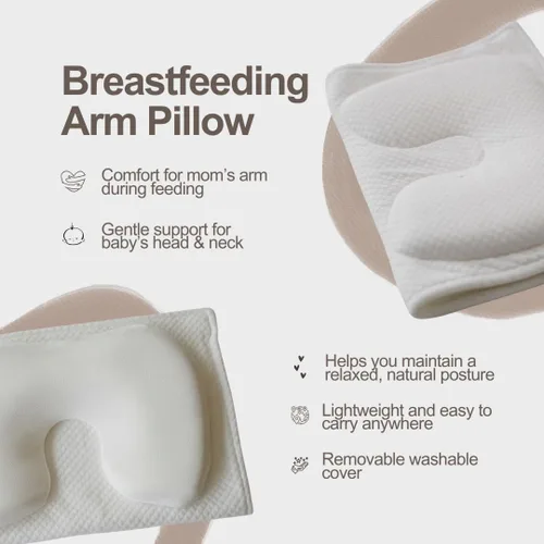 Vista 5 de Almohada de brazo de lactancia para bebé, almohada de brazo de lactancia para lactancia materna y alimentación con biberón, almohada de lactancia