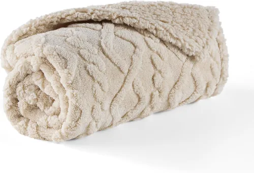 Vista 9 de Bedsure - Mantas impermeables para perros medianos - Manta para mascotas para protector de sofá lavable, manta de felpa jacquard coral premium